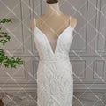 Spaghetti Strap Lace Mermaid Wedding Dress Boho Beach Rustic Open Back Backless Cut Out Country Sweep Train Bridal Gowns