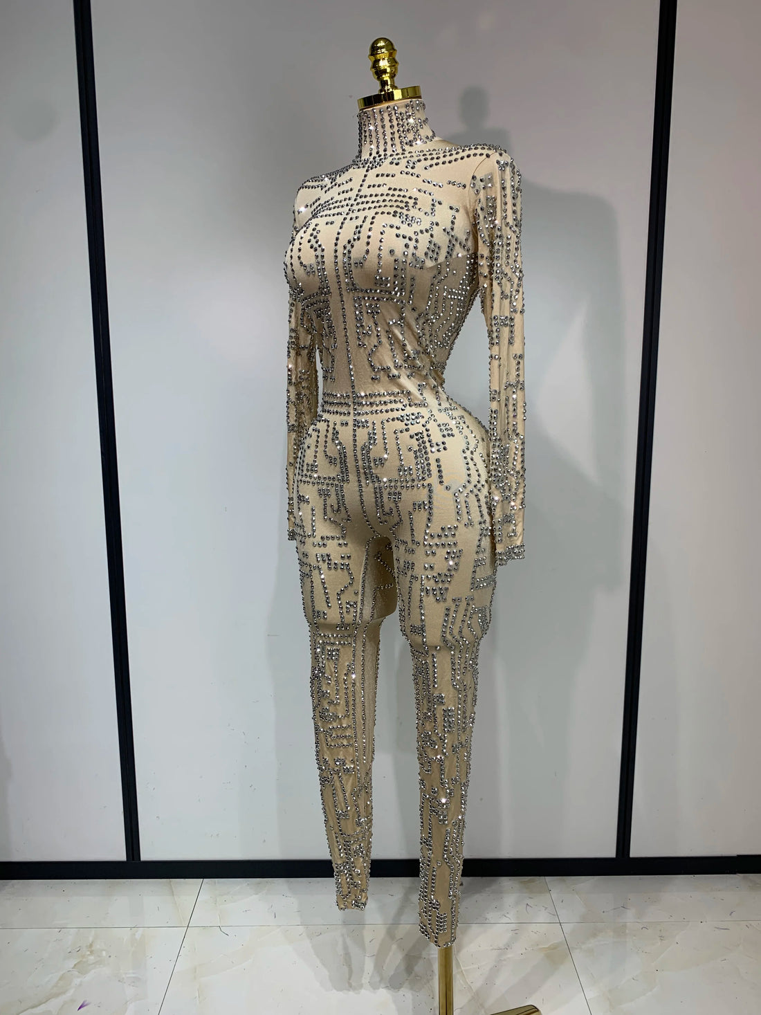 Shining Rhinestones Jumpsuits for Women Sexy Stretch Dance Jumpsuit Birthday Party Nightclub Stage Wear Drag Queen Costumes