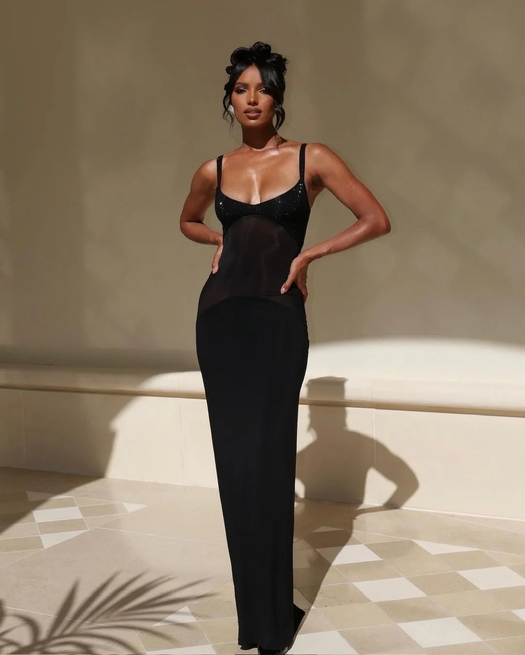 Women Sleeveless Sexy O-Neck Bodycon Bandage Long Maxi Dress Celebrity Red Carpet Elegant Evening Party Dress