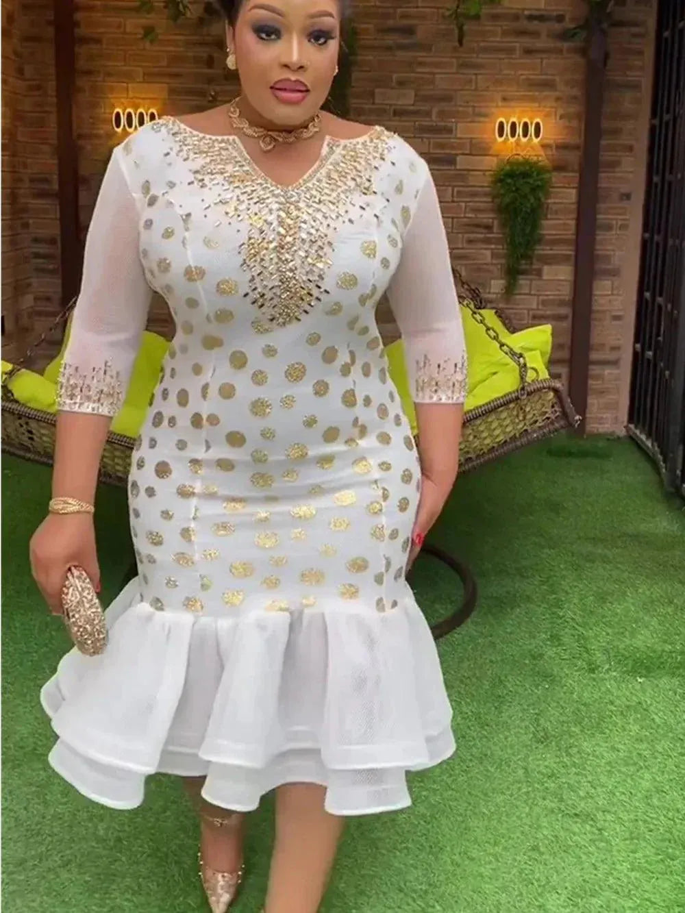 Plus Size African Party Dresses for Women Dashiki Ankara Wedding Evening Gown Sexy Bodycon Maxi Robe Africa Clothing 2024