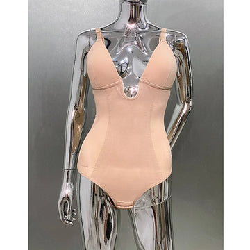 2 Farben Damen Enganliegend Figurformend Body Shapewear Abendkleid Unterwäsche Club Party Outfit Bühnenauftritt Kostüm