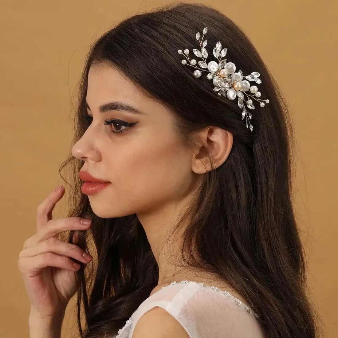 Pearls Rhinestone Luxury Metal Diamond Accesorios Hair Side Comb For Women Wedding Bride