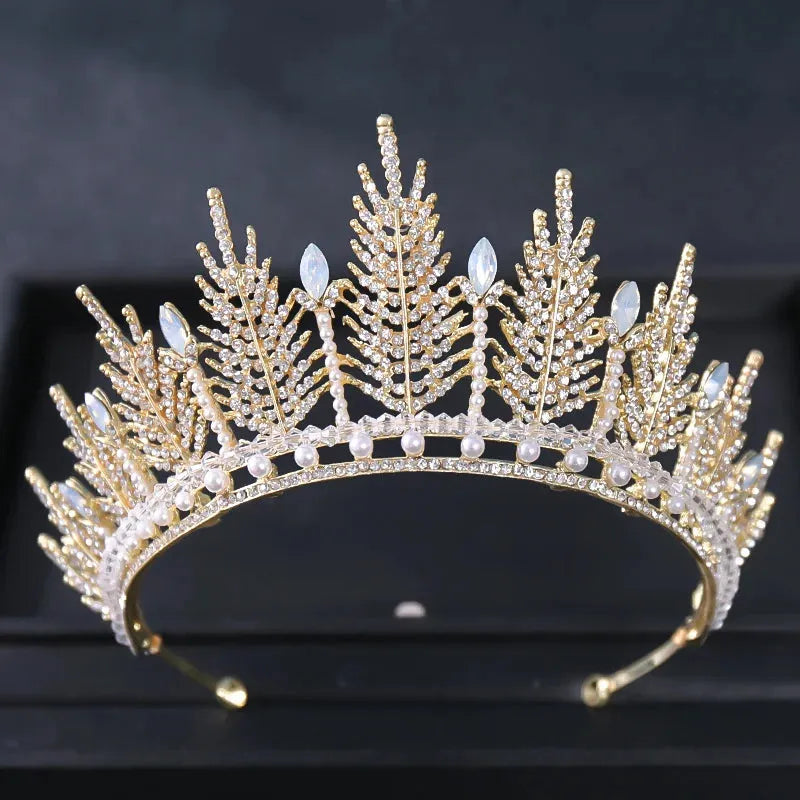 Baroque Crystal Crown Tiara Rhinestone Prom Diadem Bridal Wedding Hair Accessories Jewelry Tiaras And Crowns For Women Bride Silver