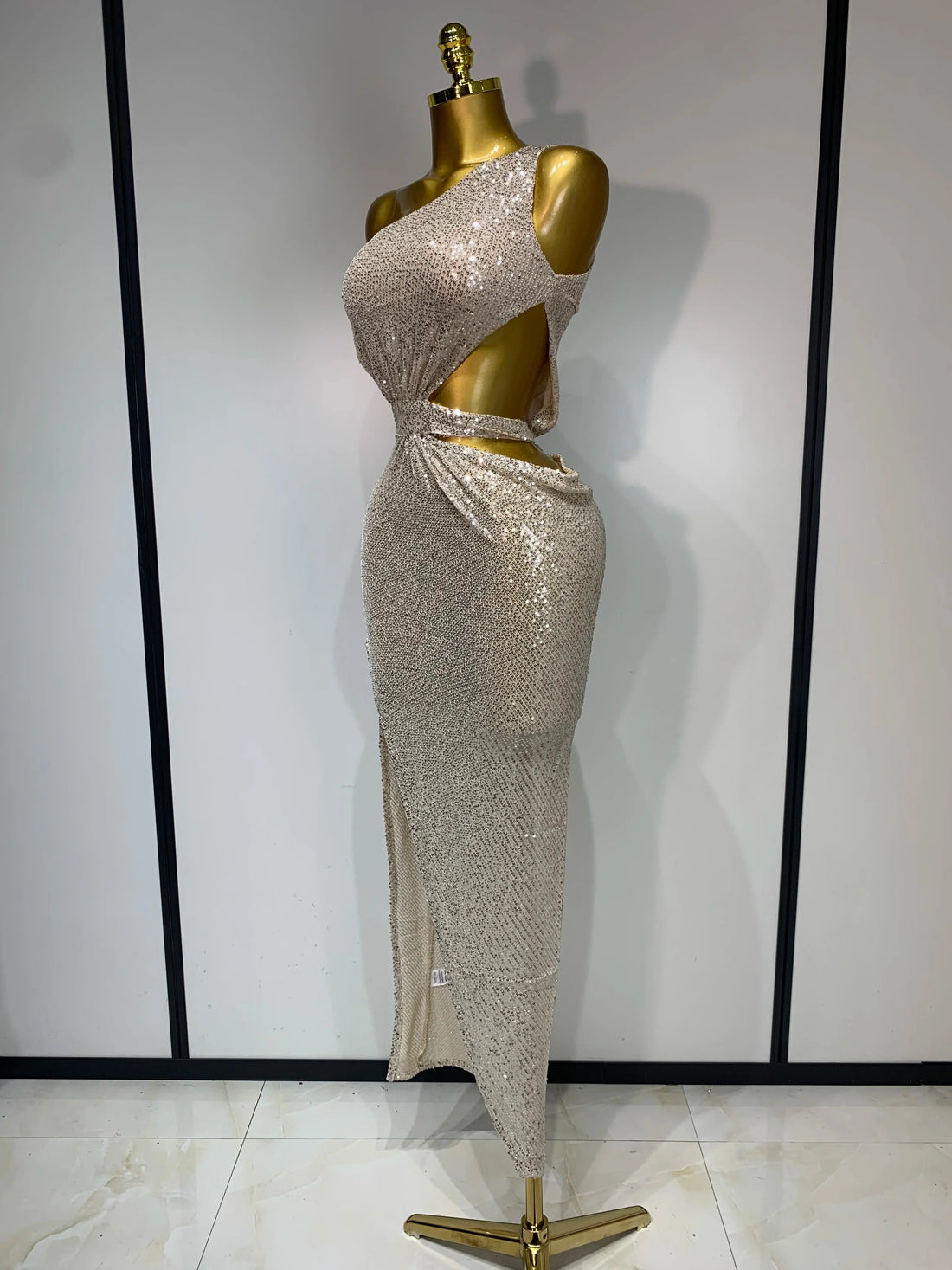 Women Sexy One Shoulder Long Dress High Street Designer Elegant Split Elegant Evening Party Luxury Birthday Dress Vestido