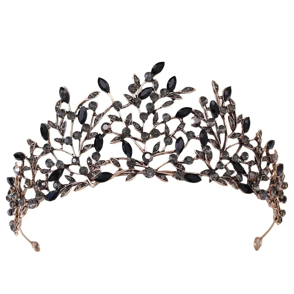 Baroque Wedding Hair Tiaras Crowns For Women Rhinestone Bridal Tiara Pageant Diadem Wedding Hair Jewelry Headdress Accessories