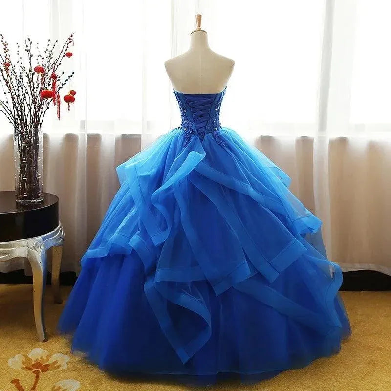Quince Dress | Fashion Luxury Lace Black Blue Champagne Quinceanera Dress Ruched Crystal Organza Vestidos De 15 Debutante Gown Bohemia Princess