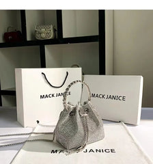 Bolso de mano de lujo para fiesta de boda, con cristales brillantes y diamantes de imitación, bolso de noche con anillo de metal, bolso de mano para mujer, bolso cruzado para mujer 