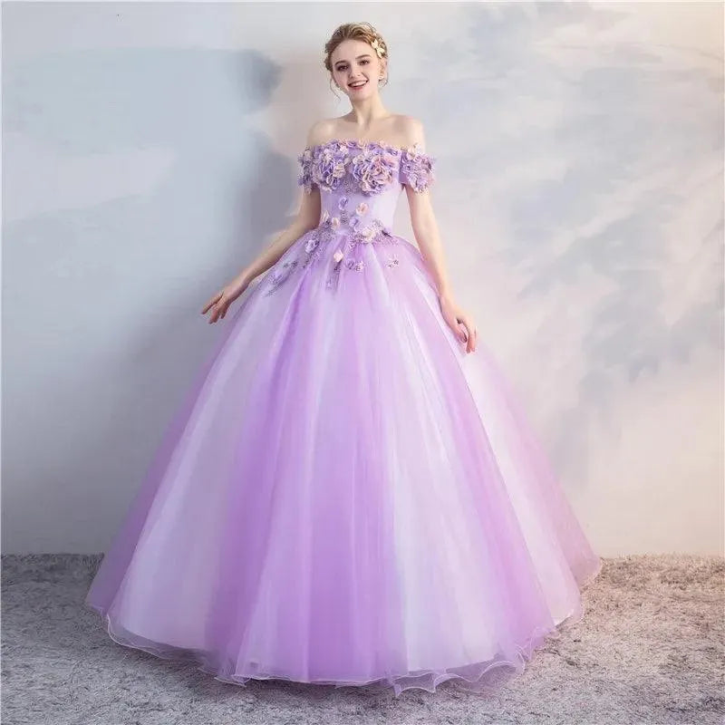 Quince Dress | Quinceanera Dresses The Party Prom Short Sleeve Shoulder Ball Gown Sweet Floral Print Vestidos Debutantes Customized