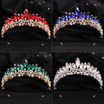 Baroque Big Crystal Tiaras Wedding Crown for Brides Women Hair Accessories Headpieces Princess Pageant Birthday Gift