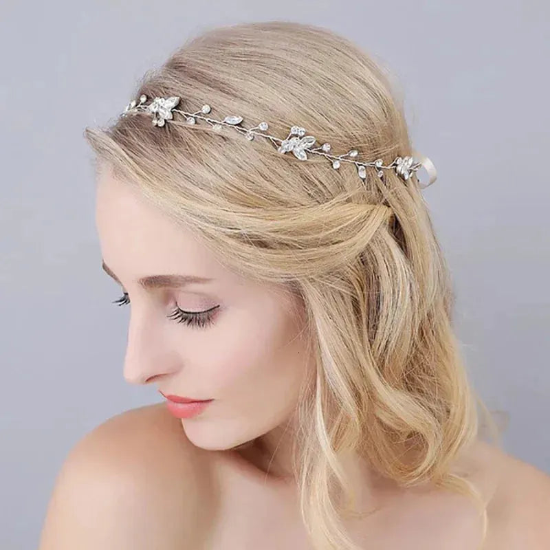 Crystal Rhinestone Hair Vine Bnad Headbands Tiaras For Women Girl Bride Wedding Bridal Hair Accessories Jewelry Vine Headband
