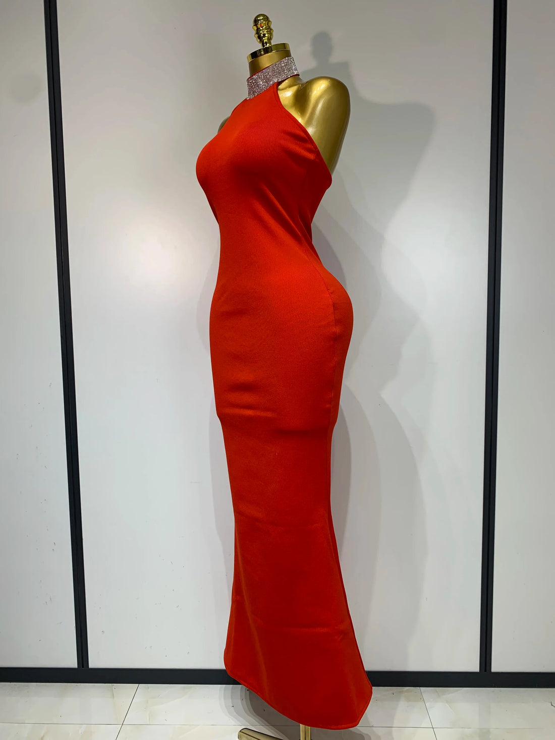 Luxury Birthday Bandage Dress Women  Elegant Red Halter Backless Celebrity Evening Party Wedding Gowns Club Gala Dresses
