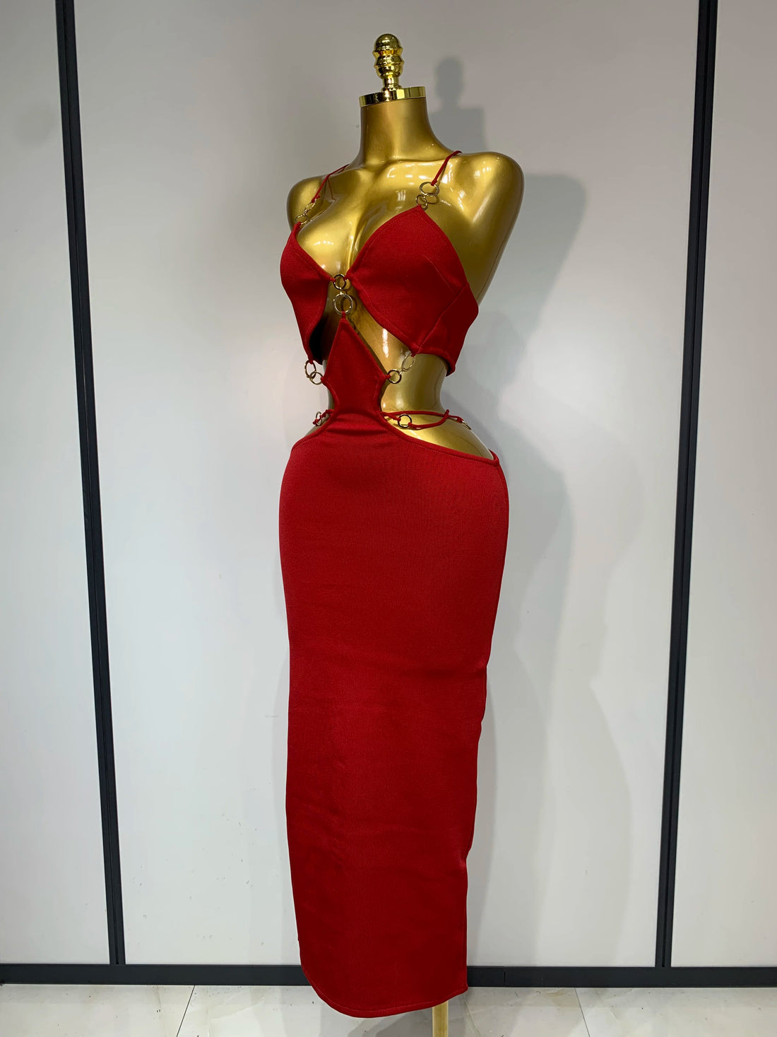 Women Sleeveless Sexy Halter Hollow Out Black Red Bodycon Long Bandage Dress 2025 Celebate Elegant Luxury Birthday Club Dress