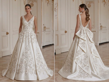 Satin Wedding Dress A-Line Satin Bridal Gown