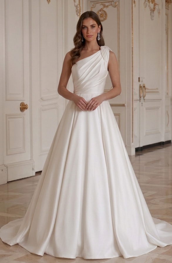 Satijnen Bruidsjurk Elegante Luxe Trouwjurk
