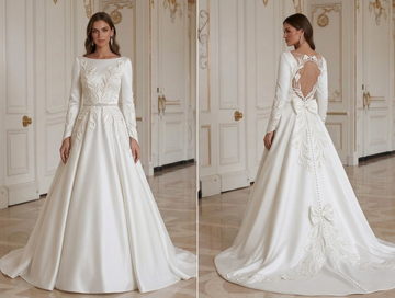 Satin Wedding Dress Elegant Wedding Look