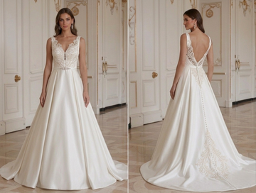 Satinbrudklänning Feminint Elegant Passform