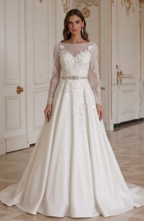 Satin Wedding Dress For Fall Wedding Bridal