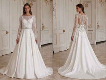 Satin Wedding Dress For Fall Wedding Bridal