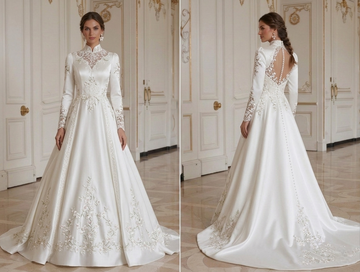 Satin Wedding Dress For Spring Wedding Bridal