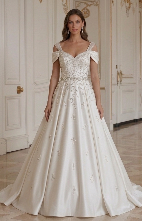 Satin Wedding Dress Soft Elegant Bridal Design