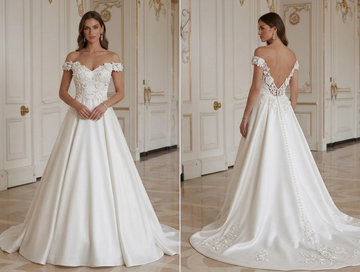 Vestido de Noiva em Cetim Estilo Nupcial Suave e Feminino