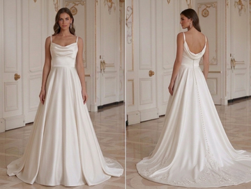 Satin Wedding Dress With Empire Waist Bridal