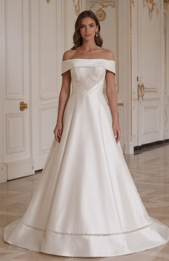 Satin Wedding Dress With Minimal Modern Design