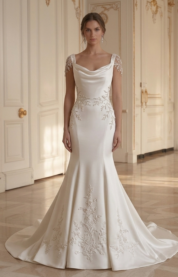 Satin Wedding Dress With Romantic Silhouette