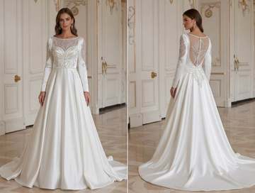 Satin-Hochzeitskleid mit glattem Seidengefühl