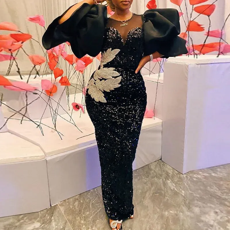 Black Maxi Dresses Africa Clothing African Dresses For Women Muslim Long Dress High Quality Fashion African Dress For Lady black