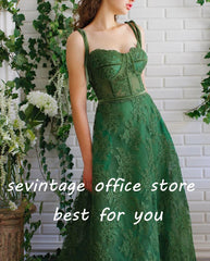 Vestidos de baile de renda verde Long baile de bom