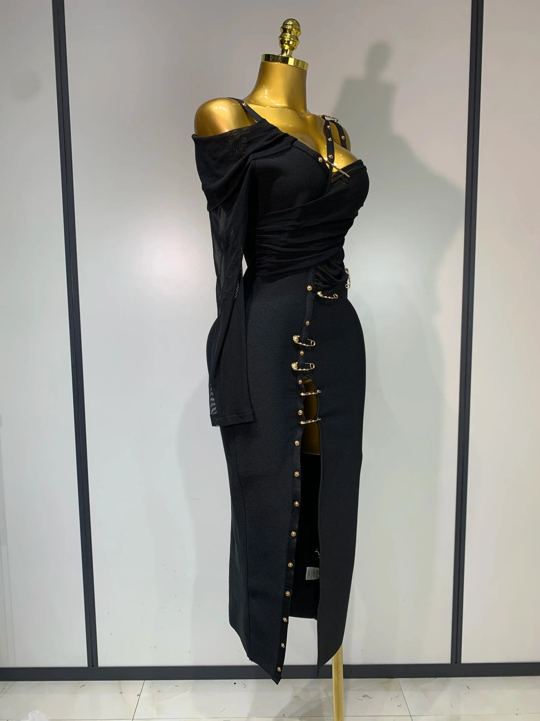 One Shoulder Long Sleeve Bodycon Bandage Dress Cocktail Evening Party Luxury Birthday Dress Celebrity Prom Gown