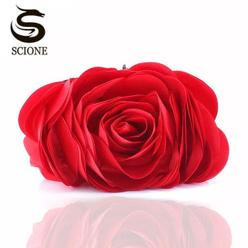 Fashion Flower Clutch Bag Women Wedding Handbag Bridal Clutch Purse Evening Dress Clutches Party Wallet Shoulder Chain Bag