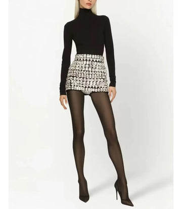 Women Sexy Big Crystal Bodycon Shorts Celebrate Nightclub Party Birthday Wear Bar Dancer Fashion Shorts