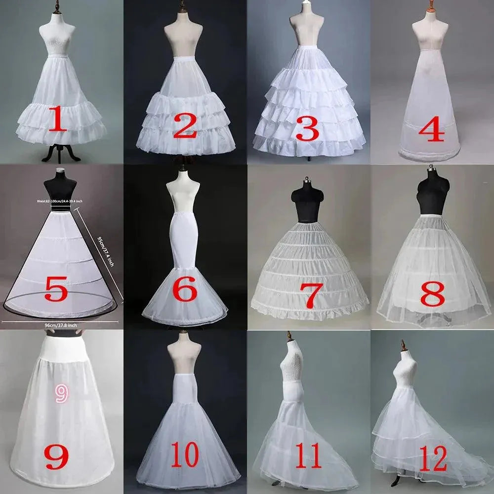 Petticoat Crinoline Slips Hoop Skirt Vintage Underskirt for Gown Dress Many Styles for Bridal Wedding