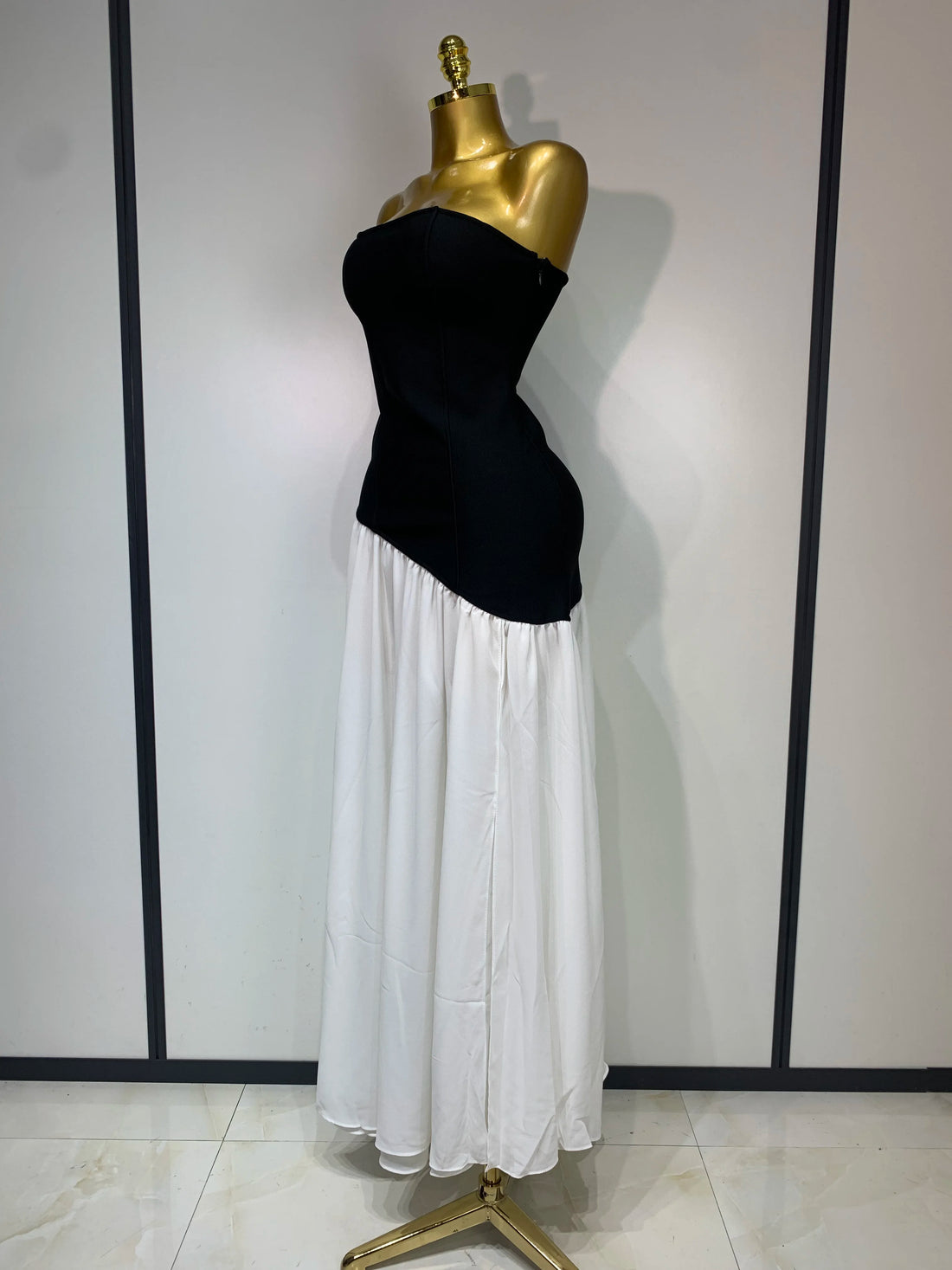 Sexy Strapless Backless Patchwork Maxi Long Bodycon Bandage Dress 2025 Celebrity  Elegant Evening Party Luxury Birthday Dress