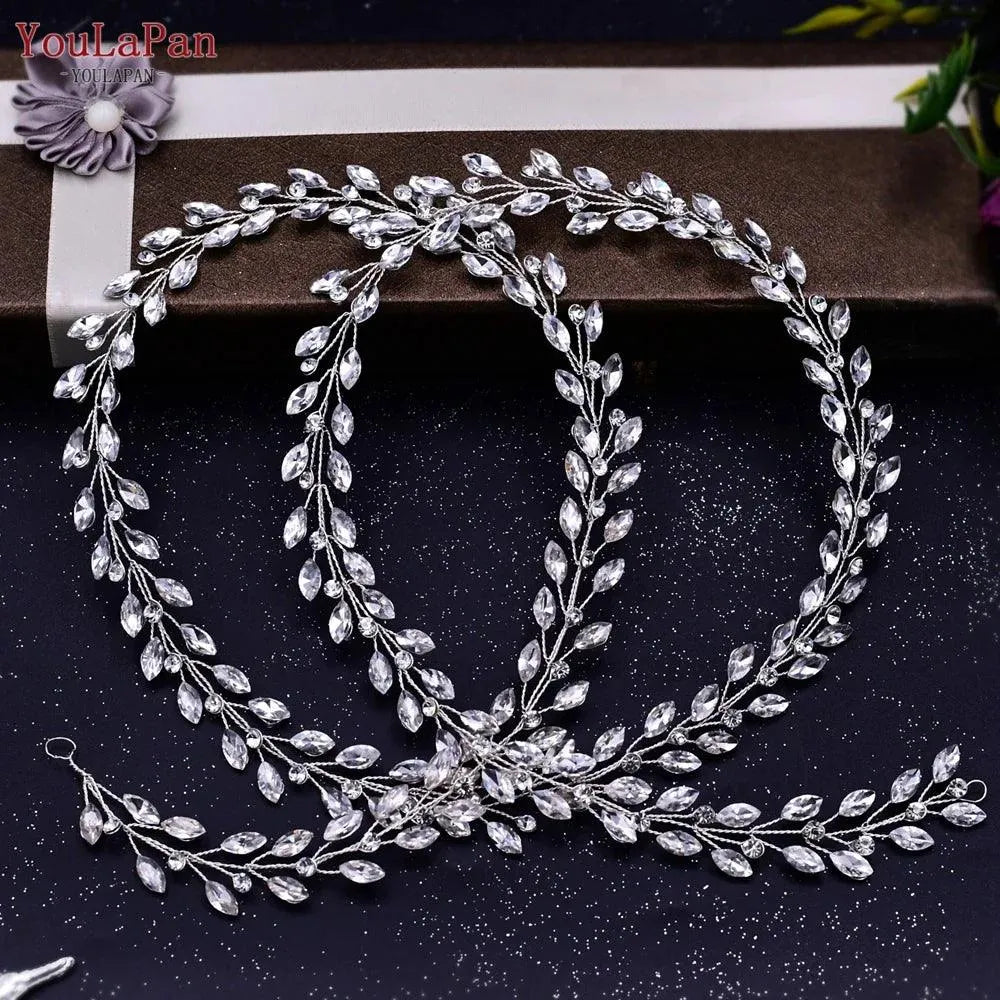 Rhinestone Hair Vine for Wedding Hair Accessories Handmade Bridal Headband Woman Girls Headpiece Bride Tiara HP394