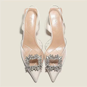 BCEBYL printemps et automne mode nouveau Banquet Sexy confortable cristal Transparent couleur unie bout pointu femmes talons hauts 