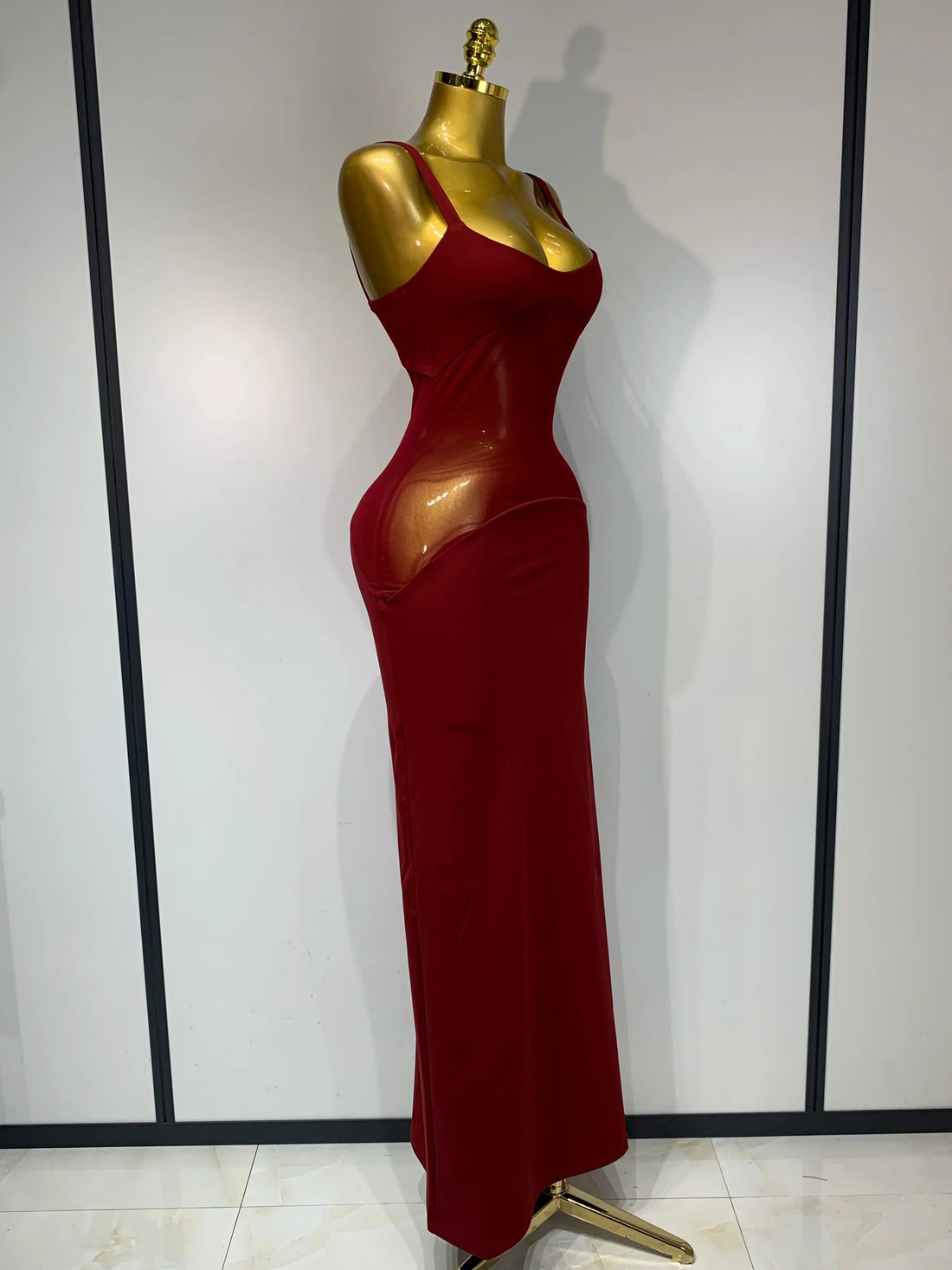 Sexy See Through Mesh Patchwork Long Dress  Women Backless Bodycon Cocktail Party Elegant Luxury Birthday Dresses Vestidos