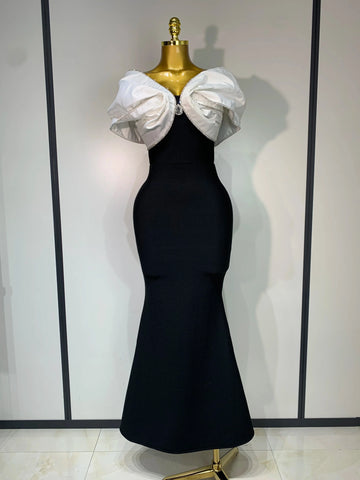 Women Sexy Off Shoulder Rhinestone Bodycon Maxi Long Bandage Dress  Celebrity  Elegant Evening Party Luxury Birthday Outfit