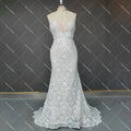 Spaghetti Strap Lace Mermaid Wedding Dress Boho Beach Rustic Open Back Backless Cut Out Country Sweep Train Bridal Gowns