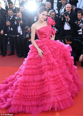 Aileen Vestidos de Gala en Capas Vestido de Noche Mullido para Mujer Vestido Largo de Fiesta de Boda de Malla Roja Rosa Elegante de Lujo 2024