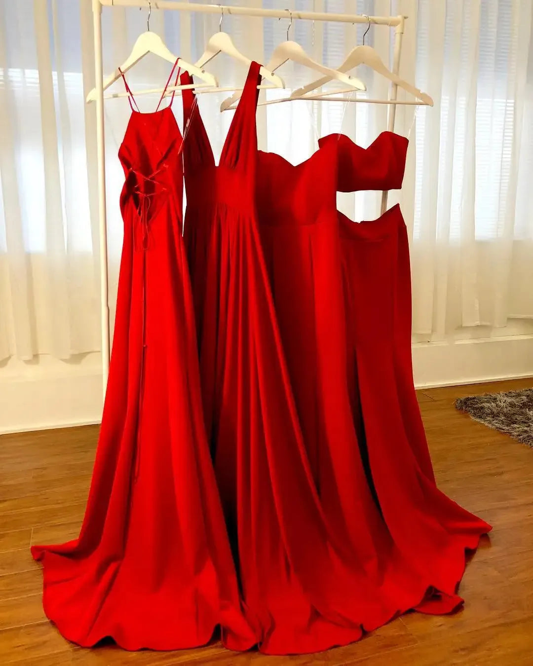 FATAPAESE Sexy Bridesmaid Dresses Satin Simple V Neck High Slit Wedding Guest Party Backless Evening Robe Champagne Prom Gown