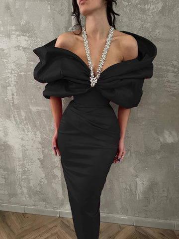 Sexy Off Shoulder Diamond Elegant Celebrity Evening Cocktail Tight Bandage Long Dress Women'S Spaghetti Strap Party Gowns