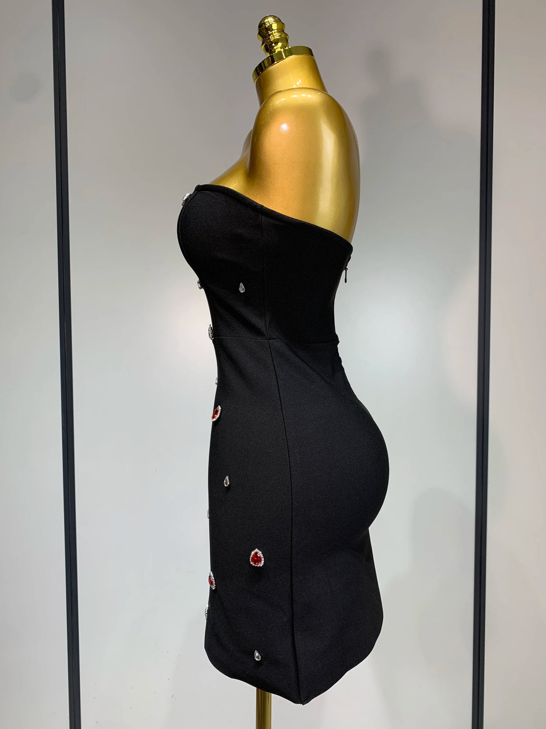 Women Sexy Strapless Colorful Crystal Bodycon Mini Bandage Dress 2025 New Spring Elegant Party Celebrate Birthday Outfit