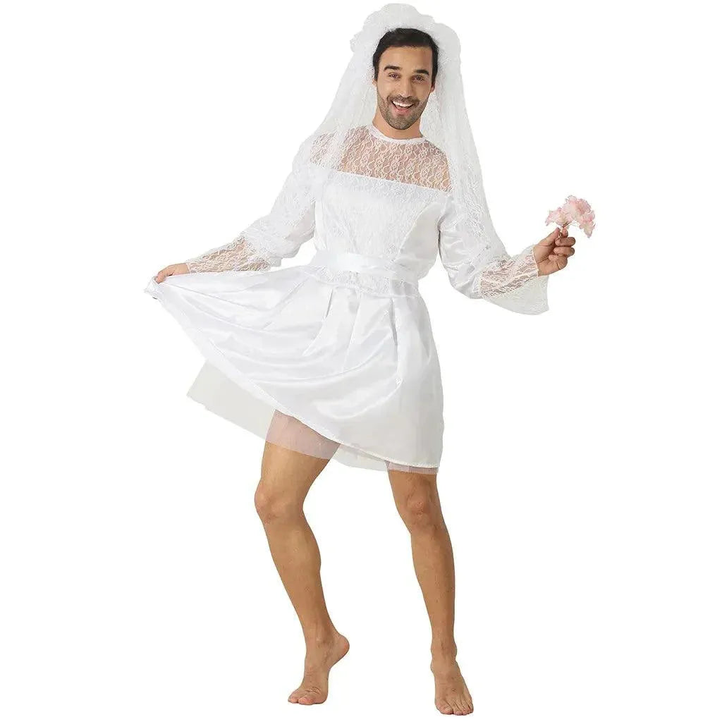 Male Bride Dress Festival Party Stage Performance Costume Crossdressing Men's Wedding Dress