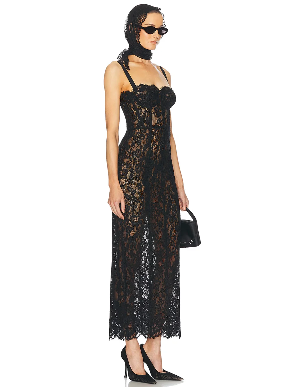 Elegant Lace Spaghetti Strap Long Dress Women Slim Sleeveless Sling Evening Party Gowns 2025 Summer New Female Fashion Robe