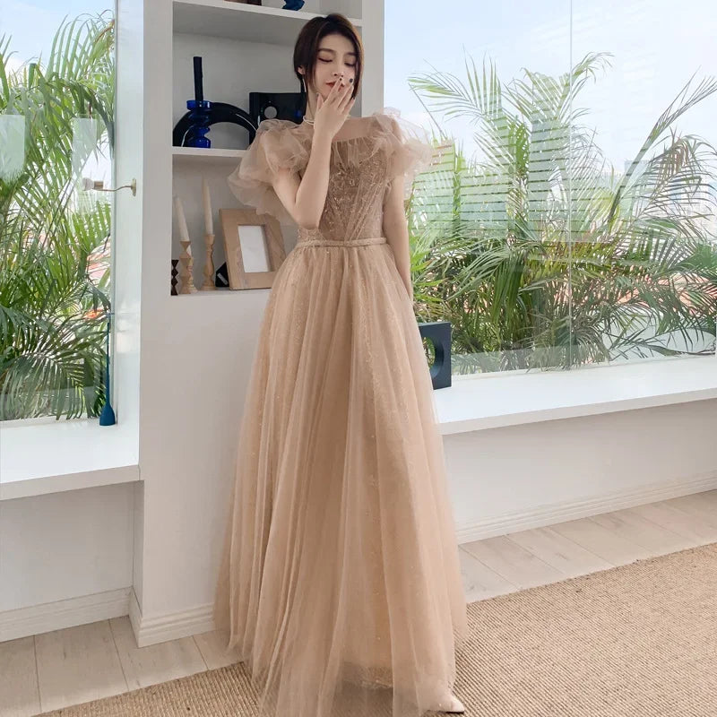 Bridesmaid Dress for Women Wedding Party Gown Solid Appliques Long Skirt Elegant Ladies Banquet Women's Prom Dresses Vestidos