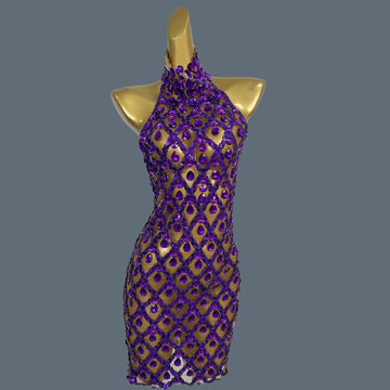 Sparkly Sequins Crystals Summer Mini Dress Sexy Sleeveless See Through Mesh Women Party Dress Event Singer Show Wear Shaokaojia