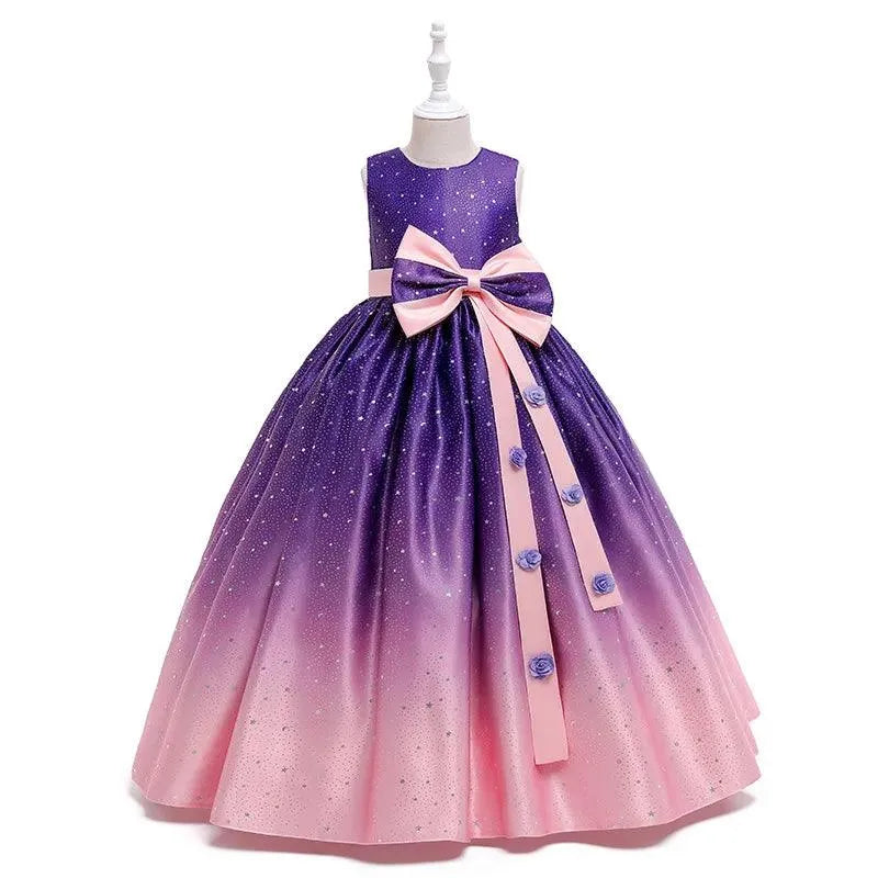 New Girls Kids Flower Elegant Causal Princess Party Dresses Children Clothing Christmas Birthday Wedding Party Baby Girl Dress